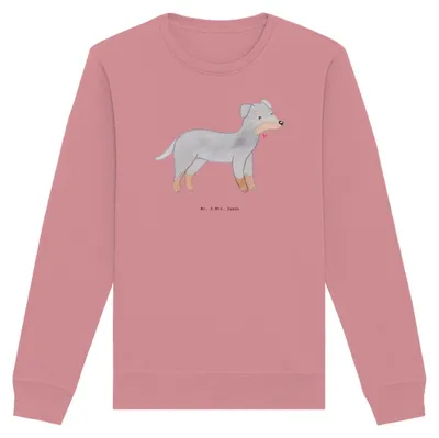 Produktbild von Mr. & Mrs. Panda Baumwoll Pullover Manchester Terrier Moment Größe XS - Canyon Pink - Geschenk, Pulli, Sweatshirt, Sweater, Organic Baumwolle