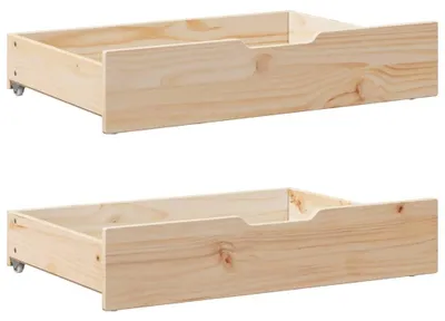 Image de Tiroir de lit - Tiroir sous lit - Rangement sous lit - Armoire à lit - Tiroir coulissant - Bois massif de pin - Avec roulettes