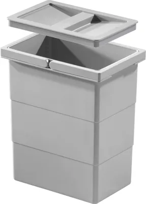 Produktbild von Hailo Inneneimer 1102439 hellgrau 7 L 226 x 156 x 255 mm mit Deckel