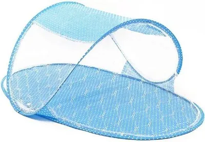 Productafbeelding van Reisbedje voor kinderen - Insectenbescherming voor pasgeborenen - draagbare zonnescherm voor peuters - blauw