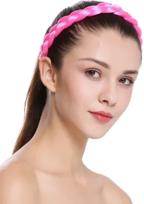 Produktbild von WIG ME UP Geflochtenes breites Haarband Rosa CXT-005-309
