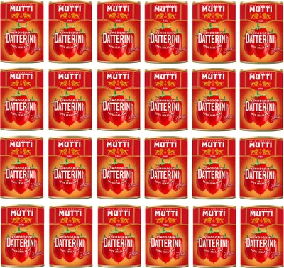 Produktbild von 24x Mutti Pomodorini Datterini Kirschtomaten Datterini süßer Geschmack längliche Form italienisches Sauce Tomaten 400g Dose