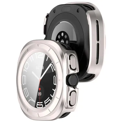 Produktbild von Etui ze szkłem do zegarka Bizon Case+Glass Watch do Galaxy Watch Ultra 47 mm, satynowo szampańskie