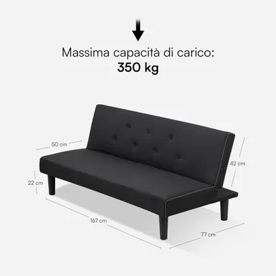 Produktbild von Bankbett – Schlafsofa – Gästebett – Sofa – 3-Sitzer, Stoffbezug