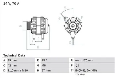Produktbild von Bosch Lichtmaschine Generator 70A