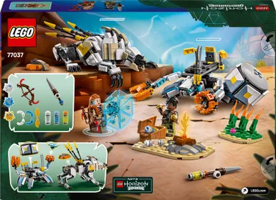 Zdjęcie produktu dla LEGO Horizon Adventures Aloy i Varl kontra krabołaz i piłoząb, Zabawka dla Dziecka do Zbudowania, Zestaw Inspirowany Grą, 2 Minifigurki i 2 Roboty, Prezent dla 9-latka, Chłopca i Dziewczynki, 77037