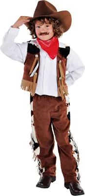 Produktbild von M212009-128 braun Kinder Cowboy Kostüm Wild West Anzug Hose Weste Gr.128