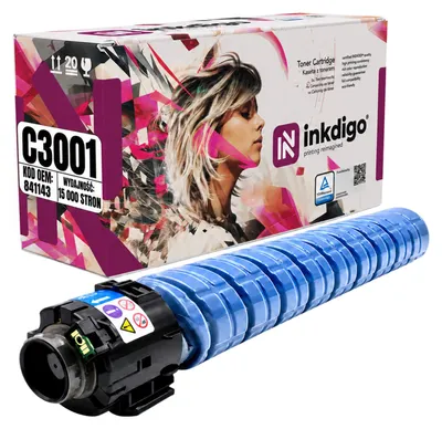 Produktbild von Inkdigo Toner 841423 für Ricoh Aficio MPC3001, MPC3501 – Cyan, 15000 Seiten,