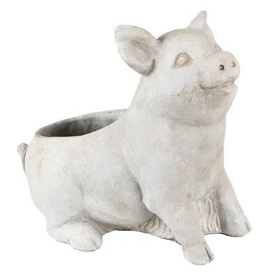 Immagine prodotto di Vaso da fiori Clayre & Eef Pig 24x13x20 cm Pietra grigia
