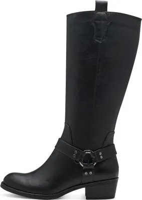 Produktbild von MARCO TOZZI Damen Stiefel Western Cowboy Boot mit Zierriemen 2-25503-43, Größe:37 EU, Farbe:Schwarz
