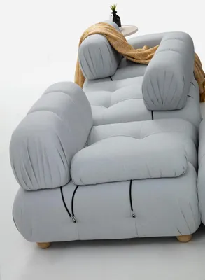 Produktbild von Sofa 3 Sitzer Dreisitzer Modern Stoff Grau Sofas Design Wohnzimmer Neu