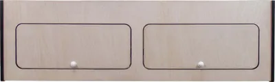 Obrázek produktu pro Horní skříňka do karavanu s černým lemem, pro obytné vozy, 120 cm x 35 cm x 35 cm, závěsná skříňka do karavanu, z březové překližky, s přepážkou, lehká, neošetřená, s tichým dovíráním, předvrtané otvory, montážní sada
