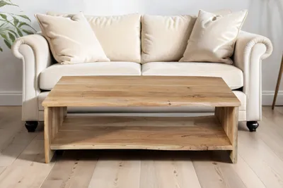 Produktbild von Couchtisch Akazienholz massiv natur Beistelltisch 120 x 60 x 40 cm DAHLIA II