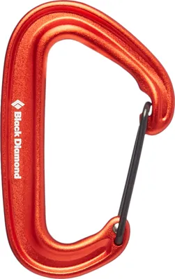 Roter Miniwire Karabiner von Black Diamond; leicht und kompakt; ideal für Klettern.