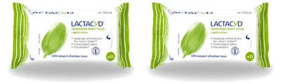 Zdjęcie produktu dla 2 sztuki chusteczek do pielęgnacji intymnej Lactacyd, odświeżające – biodegradowalne – opakowanie ekonomiczne