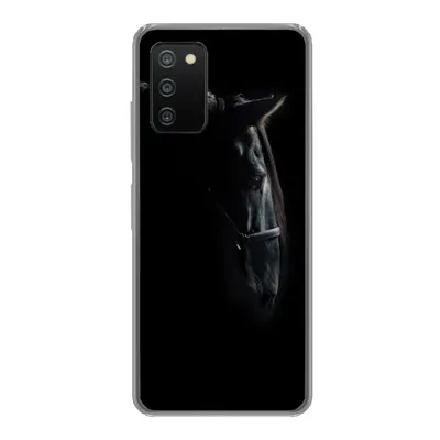 Produktbild von MuchoWow® Handyhülle Schutzhülle Hülle für Samsung Galaxy A03s Pferd - Leicht - Schwarz Silikon Softcase Handy Hülle - Schutz