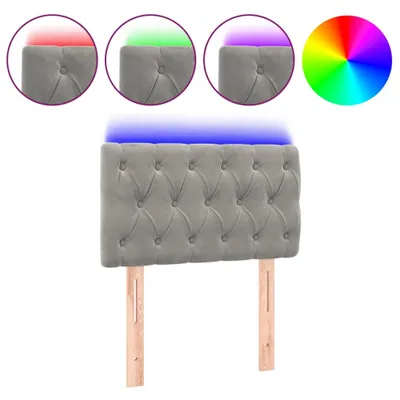 Imagen del producto de vidaXL Cabecero LED, gris claro, 80x7x78/88 cm, terciopelo