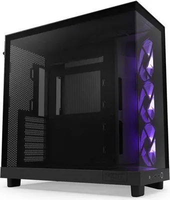Image de Boitier moyen-tour - NZXT - H6 Flow RGB - Double chambre - Ventilateurs RGB inclus - Noir
