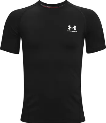 Zdjęcie produktu dla UNDER ARMOUR HeatGear Armour kurzarm Training Shirt Jungen 001 - czarny/biały XL (165-178 cm)