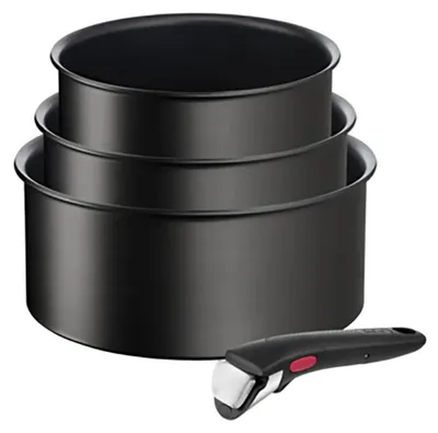 Produktbild von Tefal Ingenio Unlimited L7639343, Kochset, Schwarz, Aluminium, Titan, Schwarz, Abnehmbar