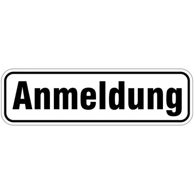 Produktbild von Alu Schild Anmeldung Türbeschriftung 17x5 cm