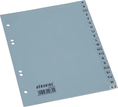 Produktbild von Büroring Register A-Z, A5, hoch, 20-teilig, PP-Folie, grau, 125 my