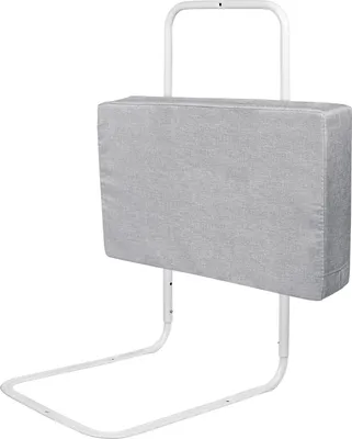 Produktbild von LZQ Bettschutzgitter, Bettgitter zum Vertikalen Heben,50cm 5-Loch Höhenverstellbar ,Rausfallschutz Kinderbettgitter für  Familienbett und Kinderbett(50cm, Leinen Grau)