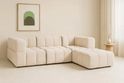 Produktbild von Modulares Ecksofa Für Das Wohnzimmer Gestepptes Ecksofa Clixi 282 Cm Federn Rechts