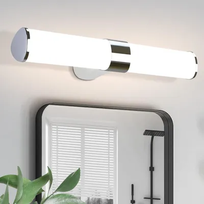 Produktbild von ZMH LED Spiegelleuchte 8W 40CM Chrom Wandlampe IP44 Neutralweiß 4000K Feuchtraumleuchte für Keller Küche schrank