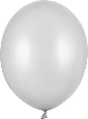 Obrázek produktu pro Balónky latexové metalické stříbrné 23 cm 100 ks
