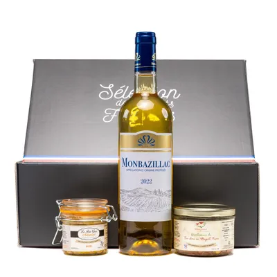 Obrázek produktu pro Dárková krabička Atxuria - Foie Gras Natural & Smoked Magret, Monbazillac Wine | Gourmet Gift | Bez konzervantů, přísad a barviv