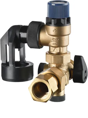 Produktbild von STIEBEL ELTRON Sicherheitsgruppe SRT 2 zur Aufputz-Installation geschlossener Wandspeicher und Druck-Kleinspeicher, schwarz, 230764