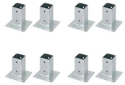 Immagine prodotto di Alberts, manicotto a vite 8 x per pali quadrati in legno, 71x71 mm, zincato a caldo, da avvitare