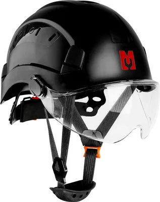 Image de Mustbau Casque de sécurité, EN397 Casques de protection avec bandeau de transpiration et visière, 53 à 63cm Tour de tête réglable, matériau ABS résistant Pour hommes femmes