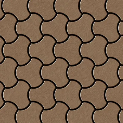 Produktbild von Mosaik Fliese massiv Metall Titan gebürstet kupfer 1,6mm stark Ubiquity-Ti-AB