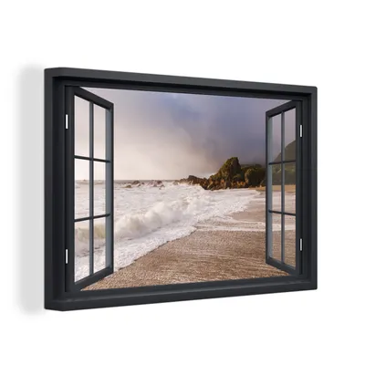 Produktbild von OneMillionCanvasses® - Leinwandbilder - 150x100 cm, Aussicht - Meer - Strand, Wandbilder Kunstdruck Wanddekoration