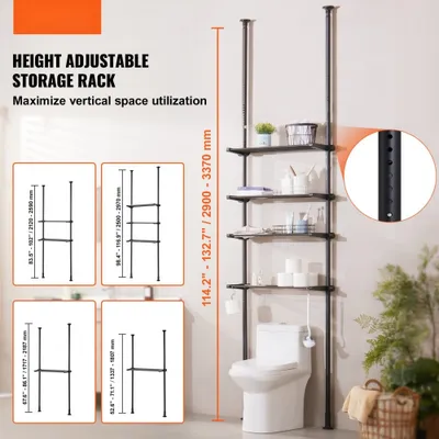 Produktbild von Badezimmerregal 4-stufig - platzsparendes Toilettenregal - modernes Badregal - Aufbewahrungslösung für Badezimmer