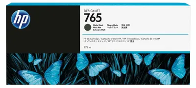 Produktbild von HP 765 Mattschwarz Designjet Druckerpatrone, 775 ml, HP Designjet T7200 Produktionsdrucker-Serie, Thermal Inkjet, Schwarz, Singapur, 54 mm, 115,9 mm