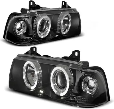 Immagine prodotto di Fari Angel Eyes compatibili con BMW Serie 3 E36 Cabrio Coupé, anni di produzione 1992-1999, colore nero