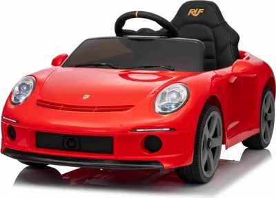 Produktbild von Lizenziertes Elektrofahrzeug RUF GT 12V, rot, mit öffnenden Türen, 2,4 GHz Fernbedienung, LED-Lichter vorne und hinten, USB/Aux-Eingang, Lithium-Batterie, 2 x 35W Motor, ORIGINALE Lizenz