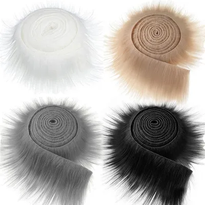 Produktbild von Kunstfellrollen (4 Stück) – Weiß, Braun, Schwarz, Grau