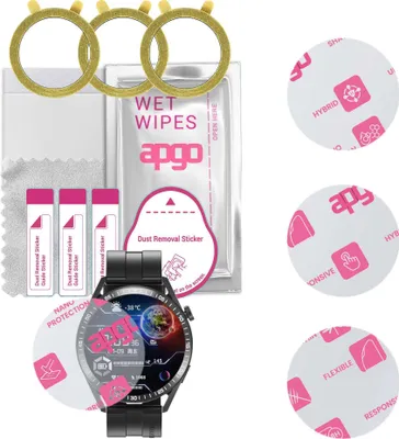 Produktbild von apgo 3 Stück Schutzglas, klar, kompatibel mit Tracer SM6 Opal Smartwatch, Hybrid 8H, Ersatz für Hartglas, Displayschutzglas, Bildschirmschutz, Displayschutz, kratzfest