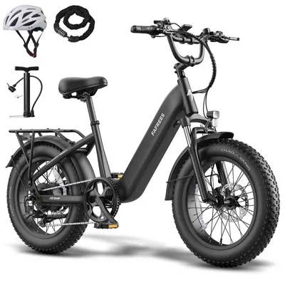 Produktbild von Urban E-Bike Alu-Fatbike 20 Zoll, 15Ah Akku, Hydr. Bremsen, Licht & Gepäckträger – StVZO-konform, Schwarz