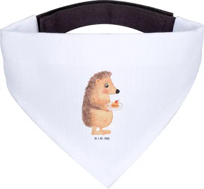 Produktbild von Mr. & Mrs. Panda Hunde Halstuch Igel Kuchenstück - Weiß - Geschenk, Kuchen, Schal Hund, Lustige Sprüche, Hundehalstuch, Torte, Backen, Geburtstagskuchen, Tuch für