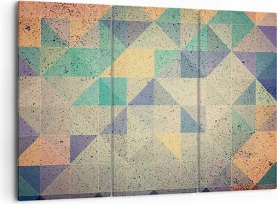 Produktbild von Bild auf Leinwand - Leinwandbild - 3 Teile - Abstraktion Dreieck Muster - 105x70cm - Wand Bild - Wanddeko - Wandbilder - Leinwanddruck - Bilder - Wanddekoration - Leinwand bilder - CE105x70-4287