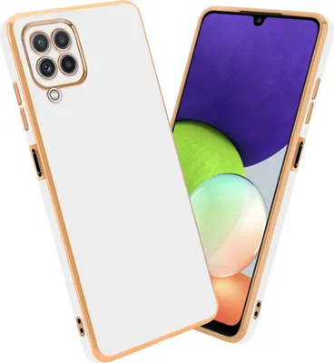 Produktbild von Cadorabo Schutzhülle für Samsung Galaxy M22 / M32 4G Hülle in Weiß Handyhülle TPU Silikon Kameraschutz Etui Case
