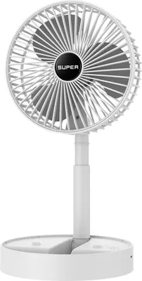 Produktbild von Tragbarer Faltventilator, wiederaufladbarer Standventilator mit USB-Anschluss, Akku-Ventilator für Zuhause,White