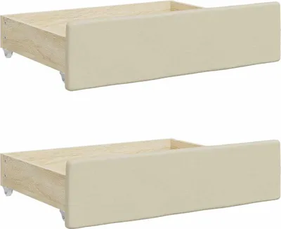 Obrázek produktu pro vidaXL Zásuvky na postel 2 ks. Krémový materiál dřeva a Imitace kůže