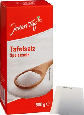 Produktbild von Jeden Tag Tafelsalz (500g Packung) + usy Block
