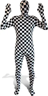 Produktbild von Famanu Morphsuit für Erwachsene Schwarz-Weiß - Halloween und Kostümpartys